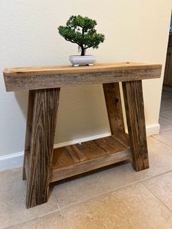 Rustic wooden side table