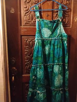 Overall Long Green Dress Women's Large