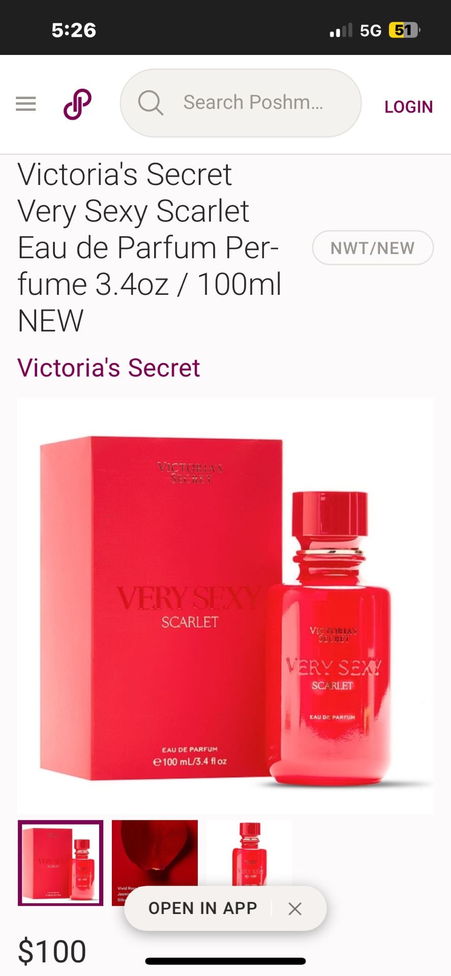 Victoria's Secret Very Sexy Scarlet Eau de Parfum Perfume 3.4oz / 100ml NEW
