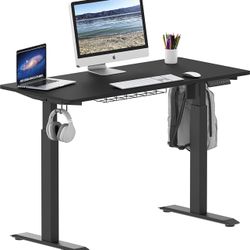 SHW Memory Preset Electric Height Adjustable Standing Desk, 48 x 24 Inches, Black