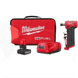 MILWAUKEE FUEL 1/4in. Right Angle Die Grinder WITH 5.0 HIGH OUTPUT BATTERY, CHARGER &BAG,NEW,FIRM