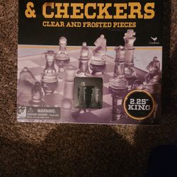 Glass Chess And Checker Set
