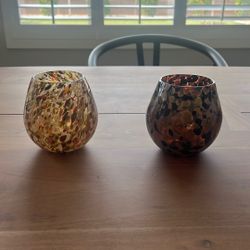 Set if two hand blown glass glasses