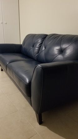 Leather sofa.