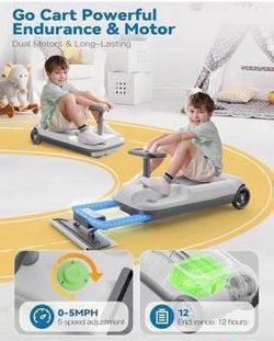 Sale! New 2 in 1 Electric Mop On-the-Go Kart Sweeper Floor Cleaner Cart, Kids Ages 3 and up