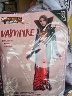 Vampire girls costume  12-14 kids  halloween costume new