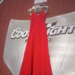 Vera WANG WHITE brand Red Chiffon Long Valentines Day Dress/Evening Gown Size 0  