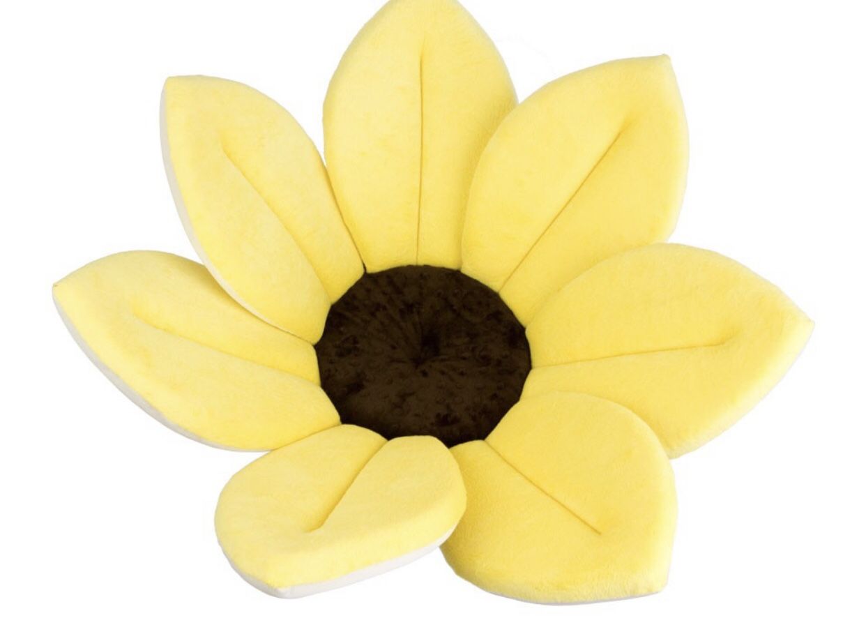 Blooming Bath Plush Baby Bath Pad For Sink Canary Yellow With Brown