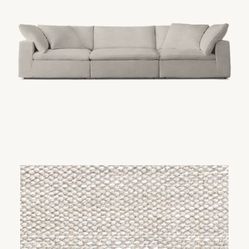 RH Cloud Modular Couch Dove Perennial Fabric