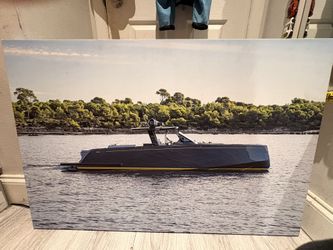 2 Modern Speedboat City Canvas Wall Art