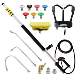 JANZ 24ft Pressure Washer Telescoping Wand,Brush, Gutter Cleaner