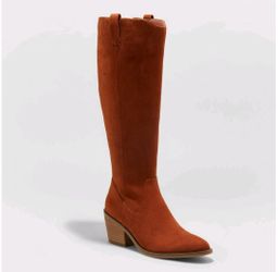 Women's Tall Western Boots Brown Size 7.5 - New