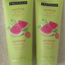 FREEMAN SOOTHING GEL MASK WATERMELON+ ALOE LOT OF( 2 )
