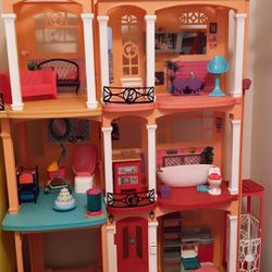 Barbie House, Cars, and Dolls
