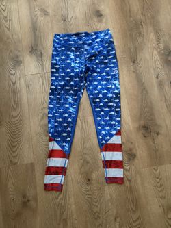 RED WHITE & BLUE PELAGIC LEGGINGS (Medium)
