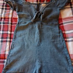 Ladies Blue Denim Romper. 
