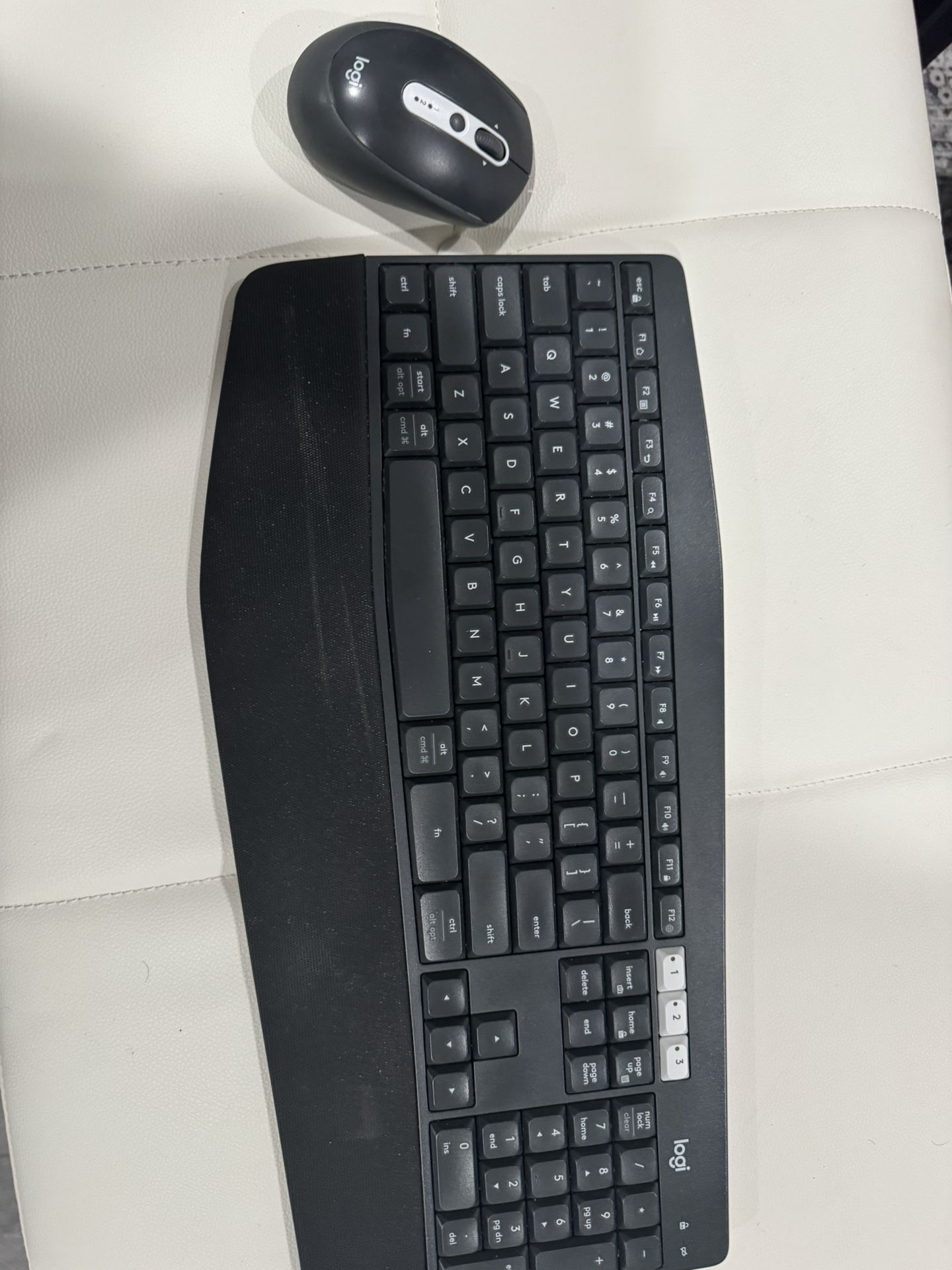 Logitech wireless keyboard and mouse set in good condition.