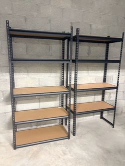 Heavy Duty Metal Garage Shelving Units – Set of 2