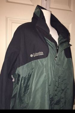Men's Columbia jacket Sz XL green winter Raincoat excellent condition