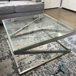 Glass/ Silver Coffee Table