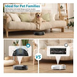 Prettycare Robot Vacuum Cleaner with 2800Pa, Featured Carpet Boost, Tangle-Free, Ultra Slim