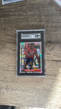 2021-22 Topps ROOKIE Merlin Chrome SGC 10 Jonathan David #99 Atomic Ref/250