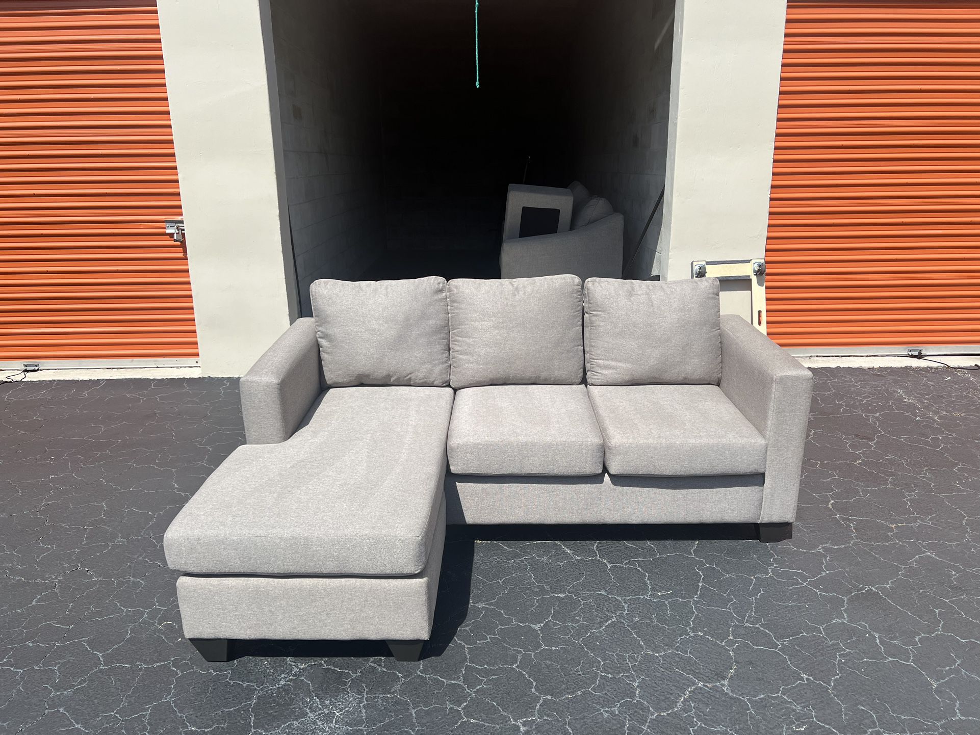 Grey Chaise Sectional - Same Day Delivery Available 🛻 
