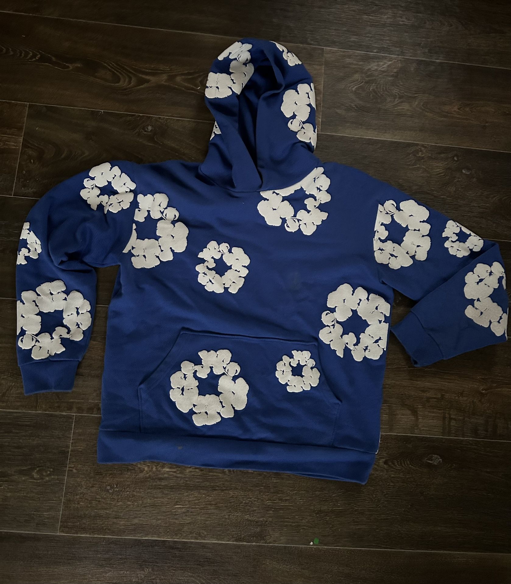 royal blue denimtears hoodie size M
