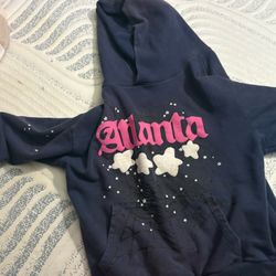 Sp5der Navy Blue Atlanta Hoodie Size Small 