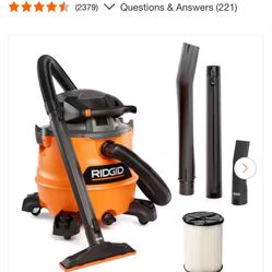 RIDGID 16 Gal. 6.5 Peak HP NXT Shop Vacuum Wet Dry Vac with Detachable Blower, Filter, Locking Hose and Accessories HD1600