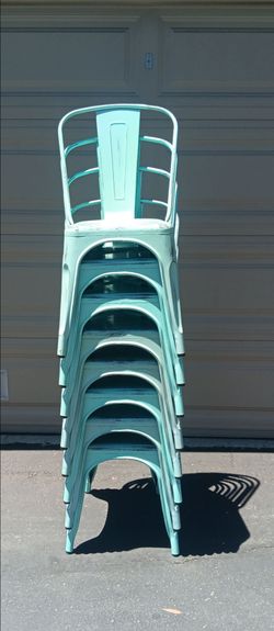 Bristel Blue Metal Dining Chairs 8