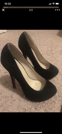 Black suede heels