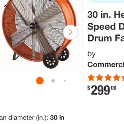 30 Inch Industrial Fan, 