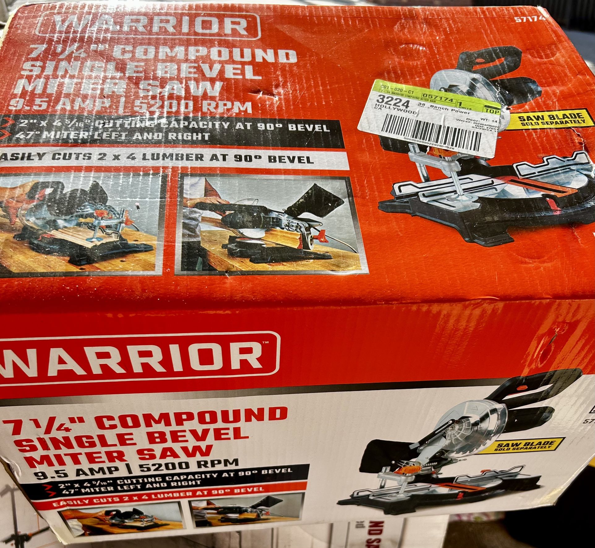 Warrior 7 1/4 Compound Single Bevel Miter Saw