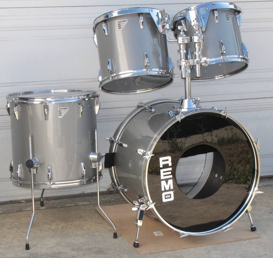 Vintage Remo MasterTouch Set 12" 13" 16" 22" Toms Bass Drum Acousticon Gray. Fantastic condition.