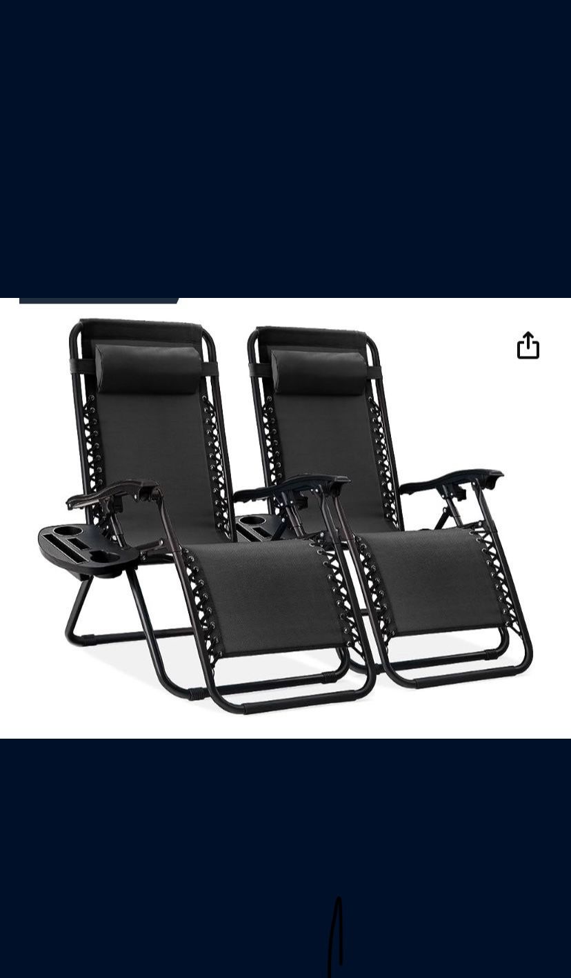 2 Zero Gravity Chairs-Black