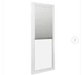 Andersen 70-1/2 in. x 79-1/2 in. 200 Series White Left-Hand Perma-Shield Sliding Patio Door w/ White Int, Fixed Panel w/ Blinds