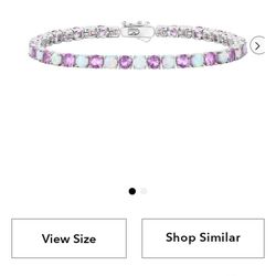 Helzberg Opal And Pink Sapphire Bracelet 