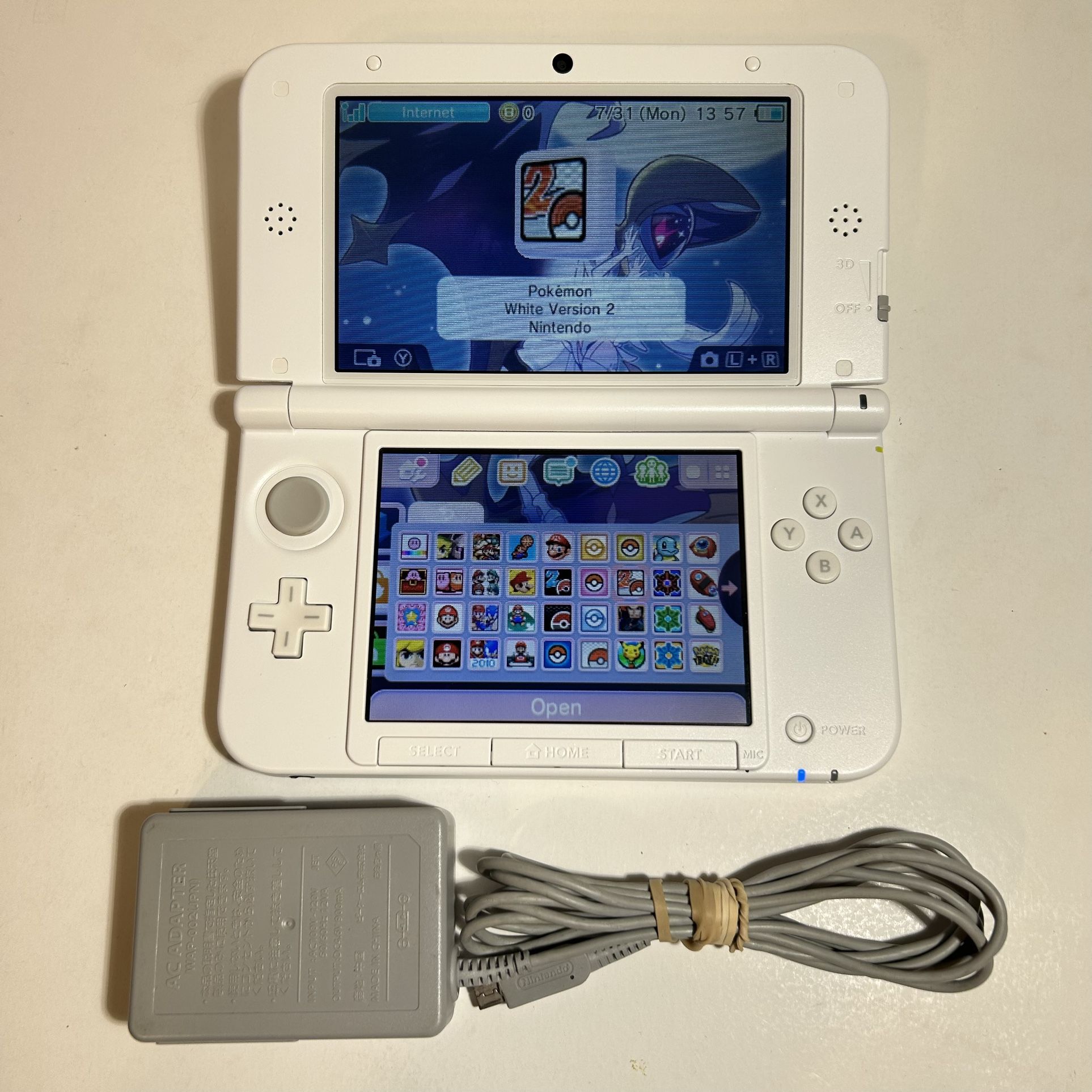 Modded 128GB CTW Custom Nintendo 3DS XL LL White Console, TESTED & WORKING!