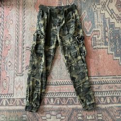 American Bazi Camo Cargo Joggers with Belt