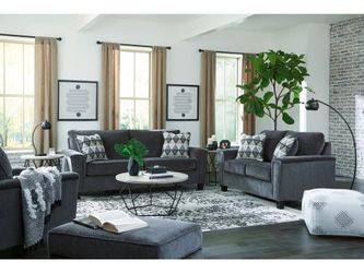 Brand New smoke gray chenille upholstered sofa/Sofa set w/Plush texture