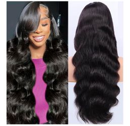 13x4 Body wave HD Lace Front Human Hair Wig | 250 Density | Drawstring | 30 inch black