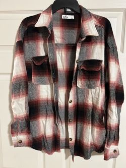 Womens Hollister Boyfriend Fit Flannel Size Large 