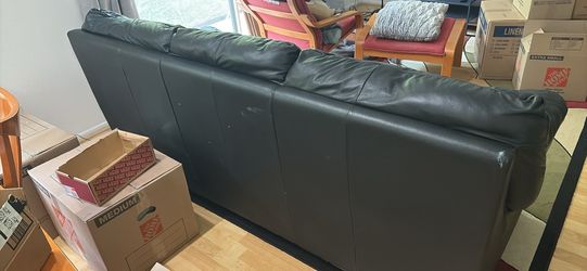 FREE genuine leather black couch!!