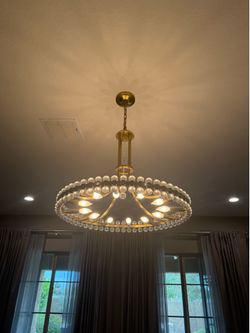 Gold and glass chandelier