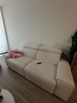 White leather couch