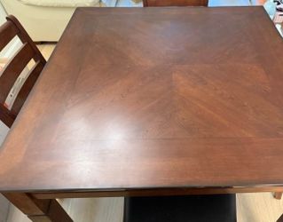 Solid Wooden Dining/Poker Table and 4 Chairs Set
