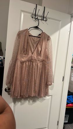 Pink  Glitter Tulle Mini Dress