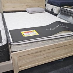 New Light Oak Complete Bed Frame 