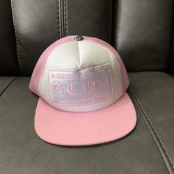  Chrome Heart Pink Trucker Hat 